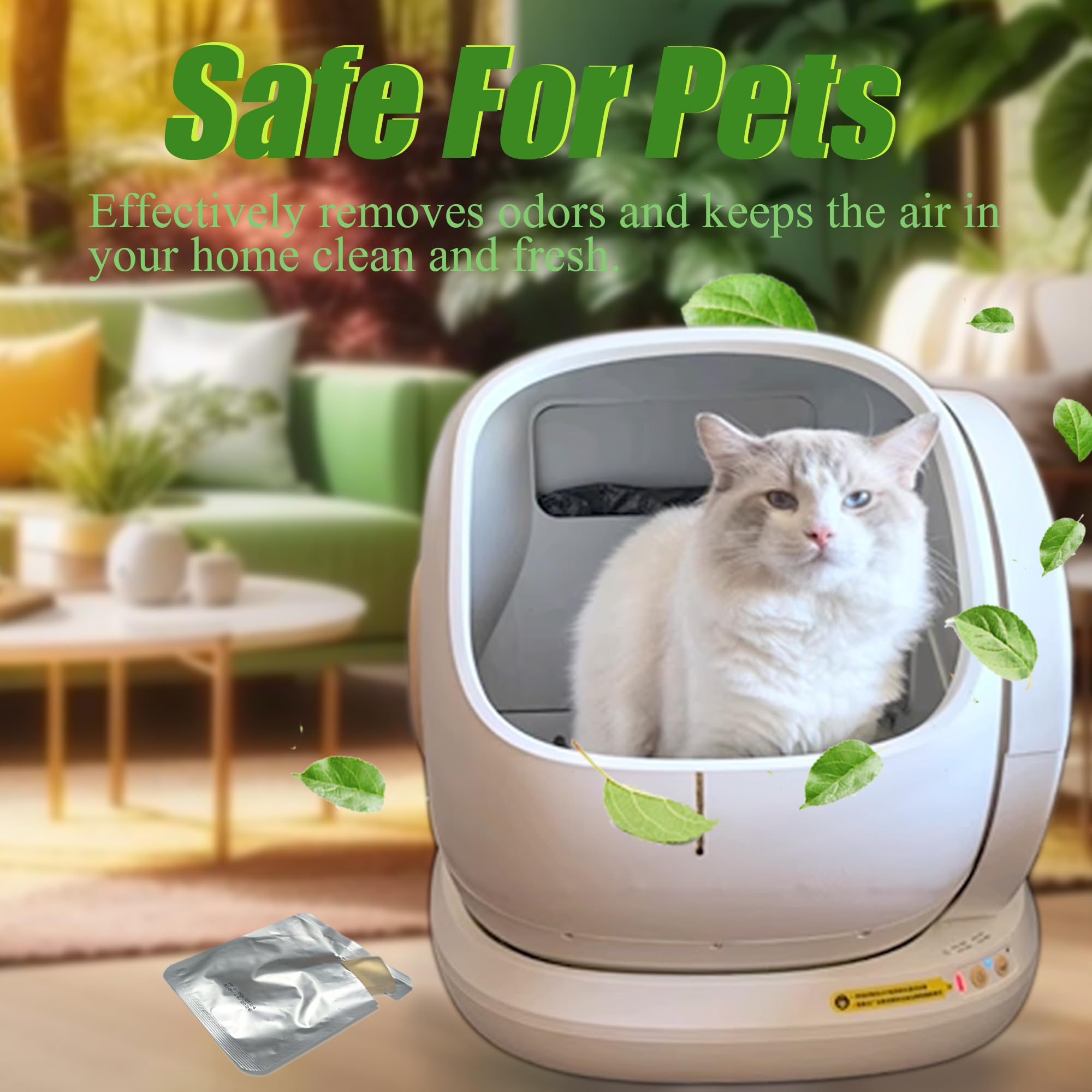 PurifyLogix 6 removedores de olores para caja de arena para gatos autolimpiante MeoWant | Desodorante en gel para control de olores de inodoro para gatos MeoWant caja de arena automática, desodorante de arena