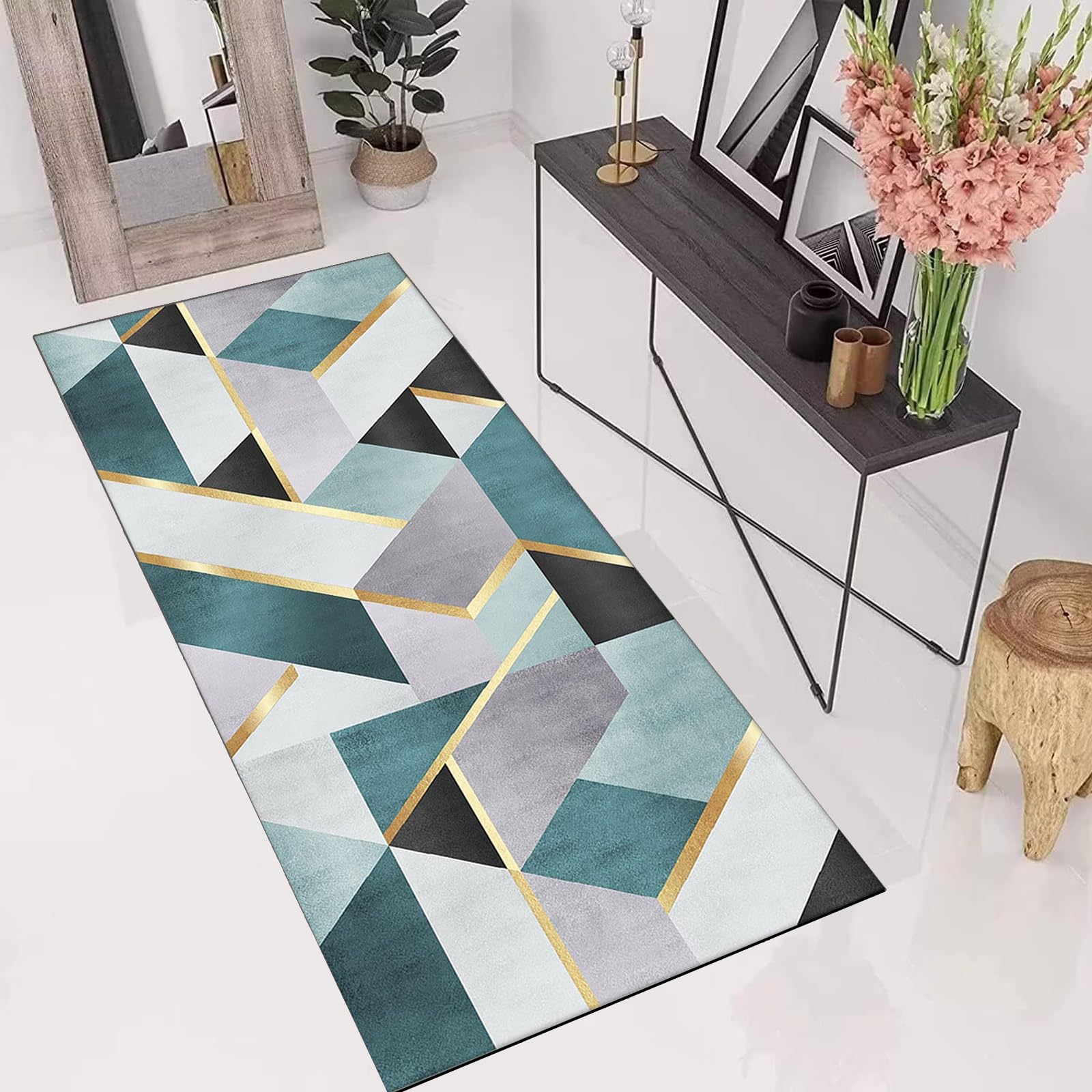 Alfombras pasillo lavable que no se mueven de 40 x 270 cm modernas y suaves