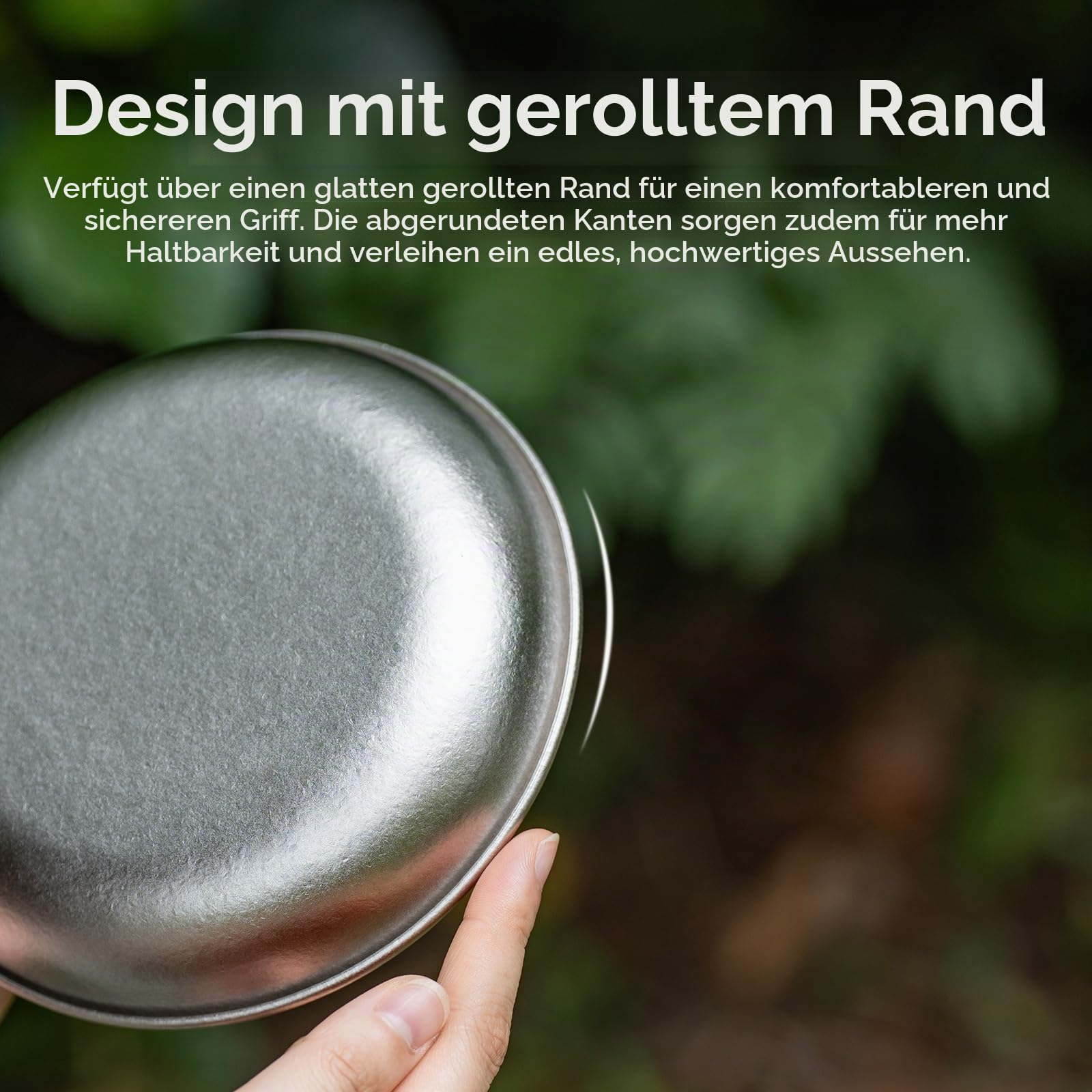 iBasingo Camping Titan Teller 18.5cm Servier Teller Party Ultraleichte Outdoor Picknick Metall Geschirr Langlebige Pfanne Kochgeschirr für Lebensmittel Fleisch Obst Sauce Dessert Ti1103T