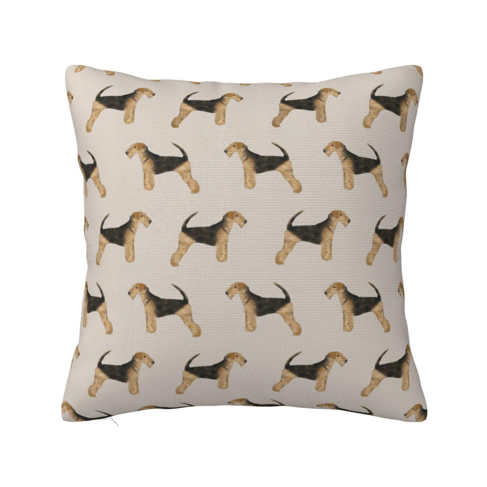 Airedale Terrier Dog,Hidden Zip Pillowcase,Polyester Cushion Covers Pillow Cover,Double Sided Printing Decorative Throw Pillowcase