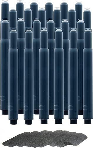 Pen Savings Cartuchos de tinta compatibles con plumas estilográficas Lamy Safari, paquete de 24, tinta lubricada para un flujo suave, escritura de