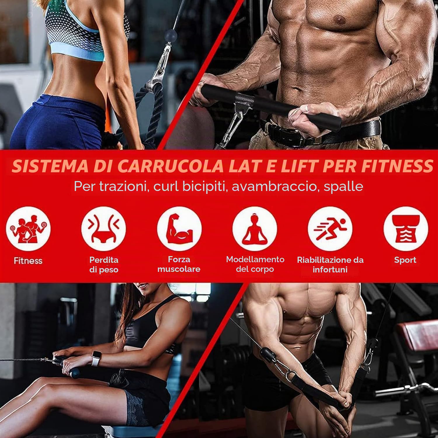 Taeku Puleggia da Palestra, Pro Rullo per Avambraccio Training LAT Machine Fitness Allenamento per la Forza del Braccio per Casa Palestra Allenamento