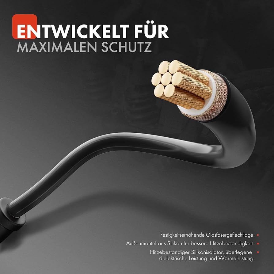 Frankberg Set Di 4 Cavi Di Accensione Compatibili Con Accent LC MC 1999-2010 Coupe GK 2002-2009 Getz TB 2002-2010 Matrix FC 2001-2010 Rio II JB 2005-2022 Cerato Elantra Replace# 27501-26D01 0