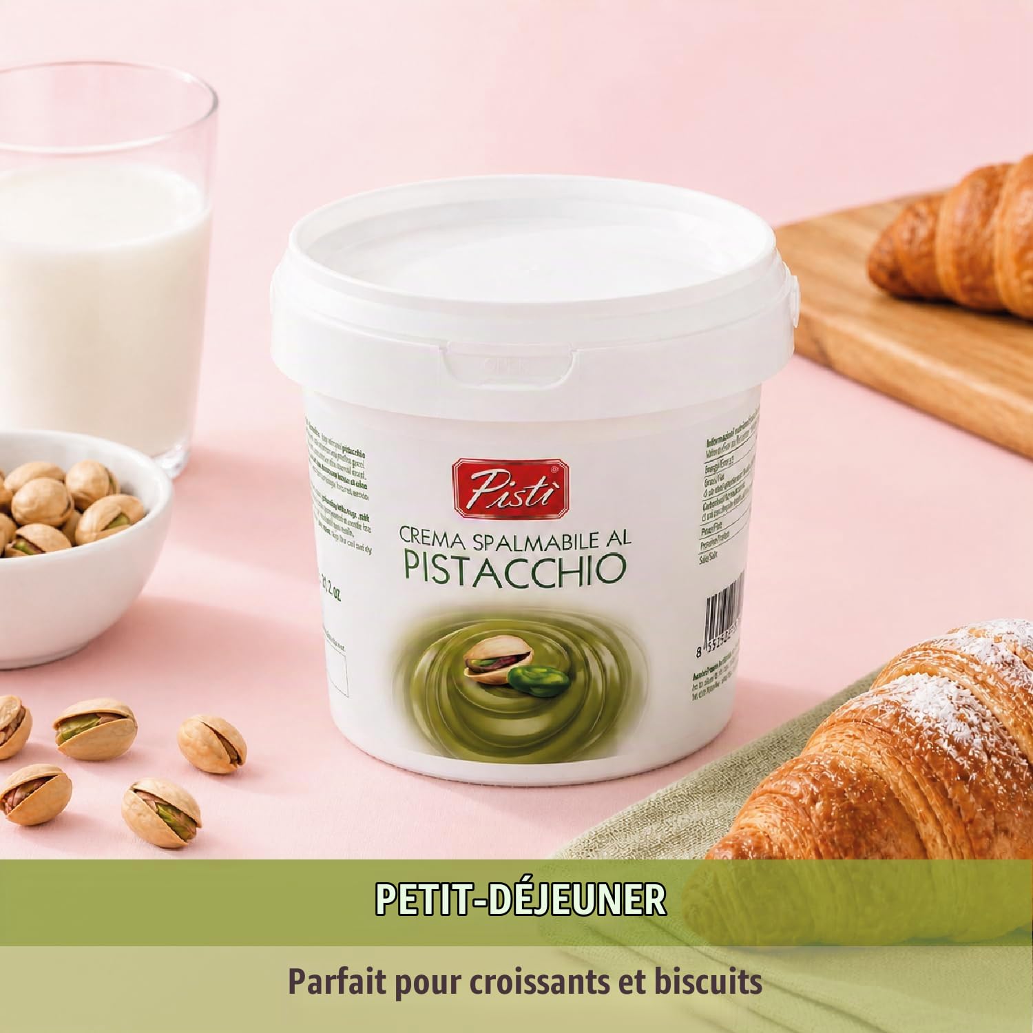 Pistì - Crème à tartiner à la pistache - Avec des pistaches vertes sélectionnées, fabrication artisanale, 100% naturelle - 3 pots de 1 kg