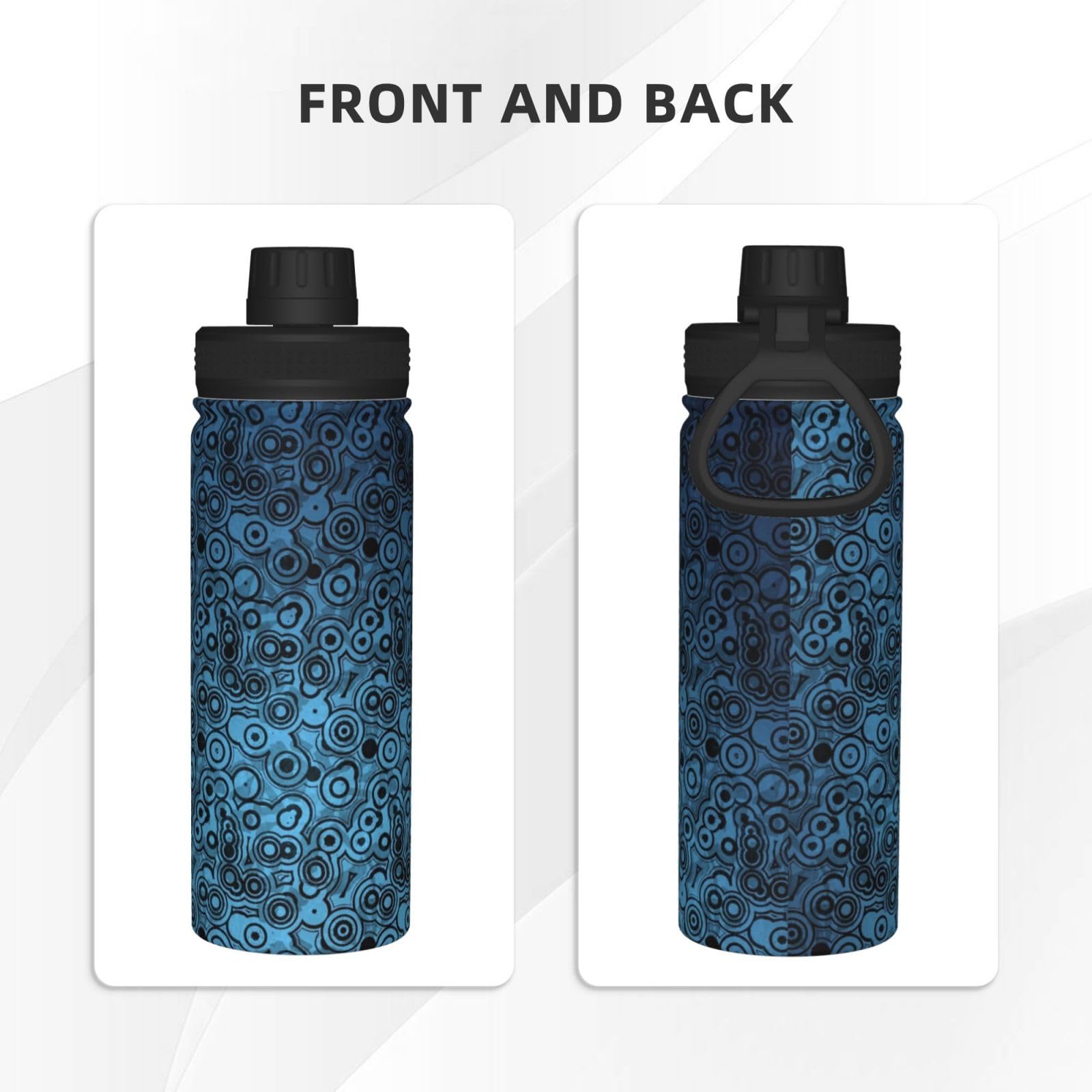 Amazon | スポーツボトル 水筒 円形 青い テクスチャ 保冷 ウォーター