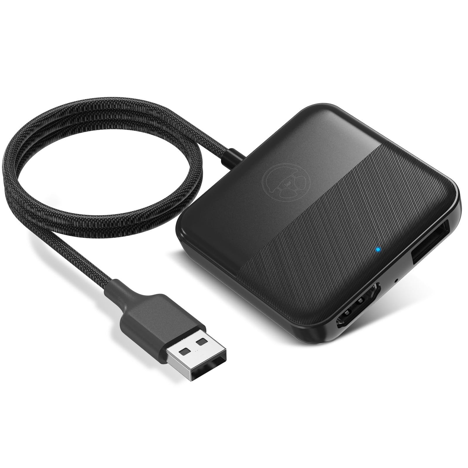 Dilxyuy Car TV Mate, Car TV Converter for TV Sticks, Game Consoles, DVD, Set-top Boxes HDMI Outputs, HDMI Multimedia Adapter for Cars with Factory Wired CarPlay, Plug and Play, Steering Wheel Pattern