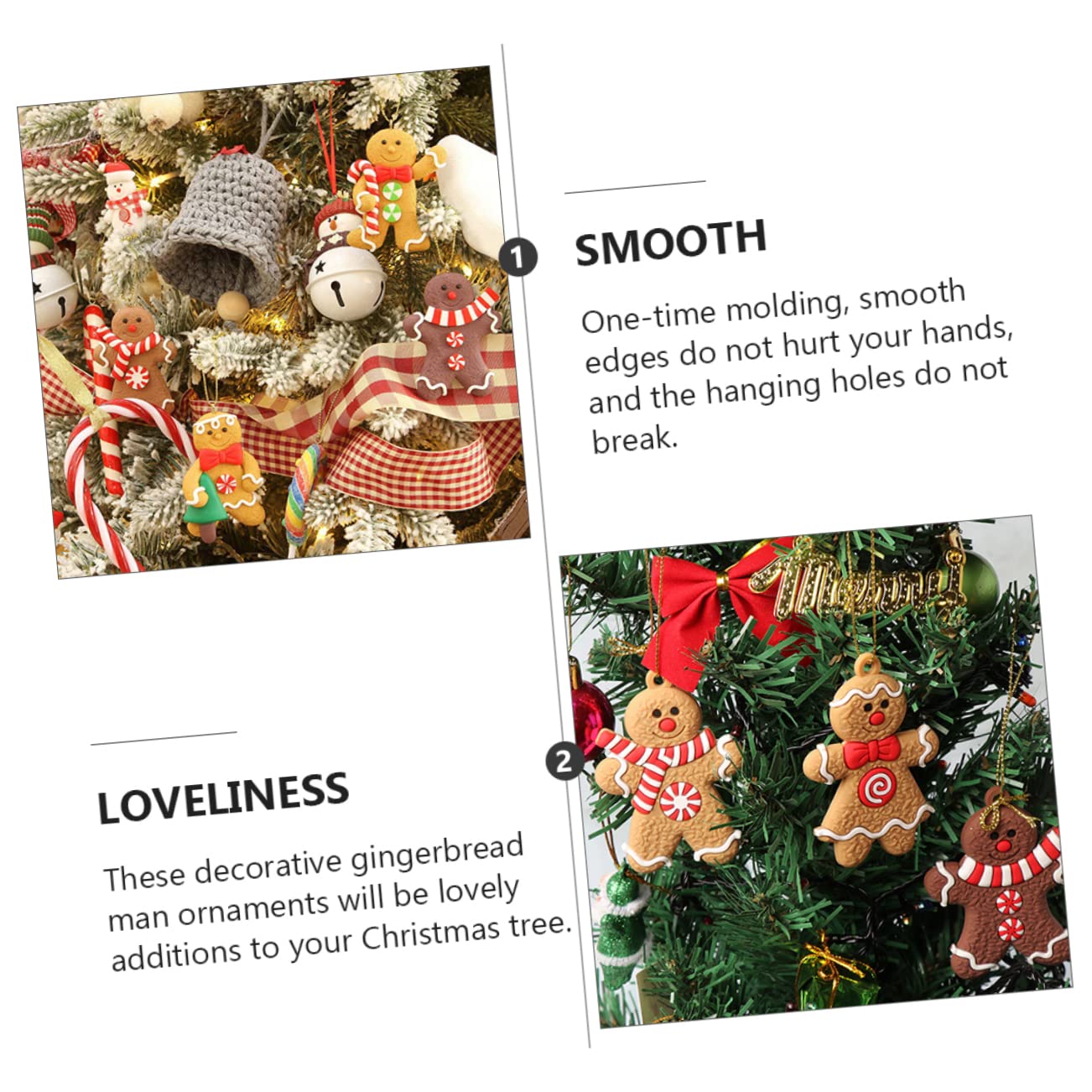 Ciieeo 24piezas Adornos Navideños de Hombre de Jengibre Decoración para Árbol de Navidad Fiestas y Hogar