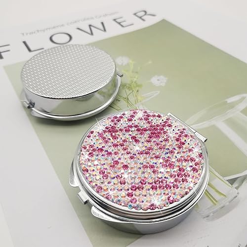 Miniatura 3 de Pastillero brillante para monedero, contenedor de vitaminas, pastillero de bolsillo, organizador redondo de medicamentos para vitaminas, aceites de