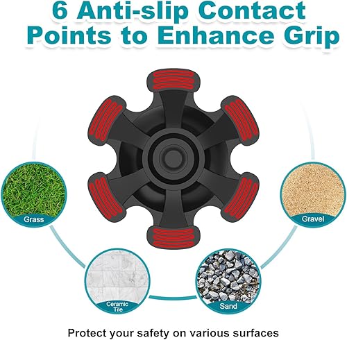 Miniatura 4 de MFE Cane Tip - Rubber Feet Pad for Walking Cane Self Standing - Heavy Duty Stable 6-Prong Replacement Base for Folding Walking Stick End Cap, 58 Inch