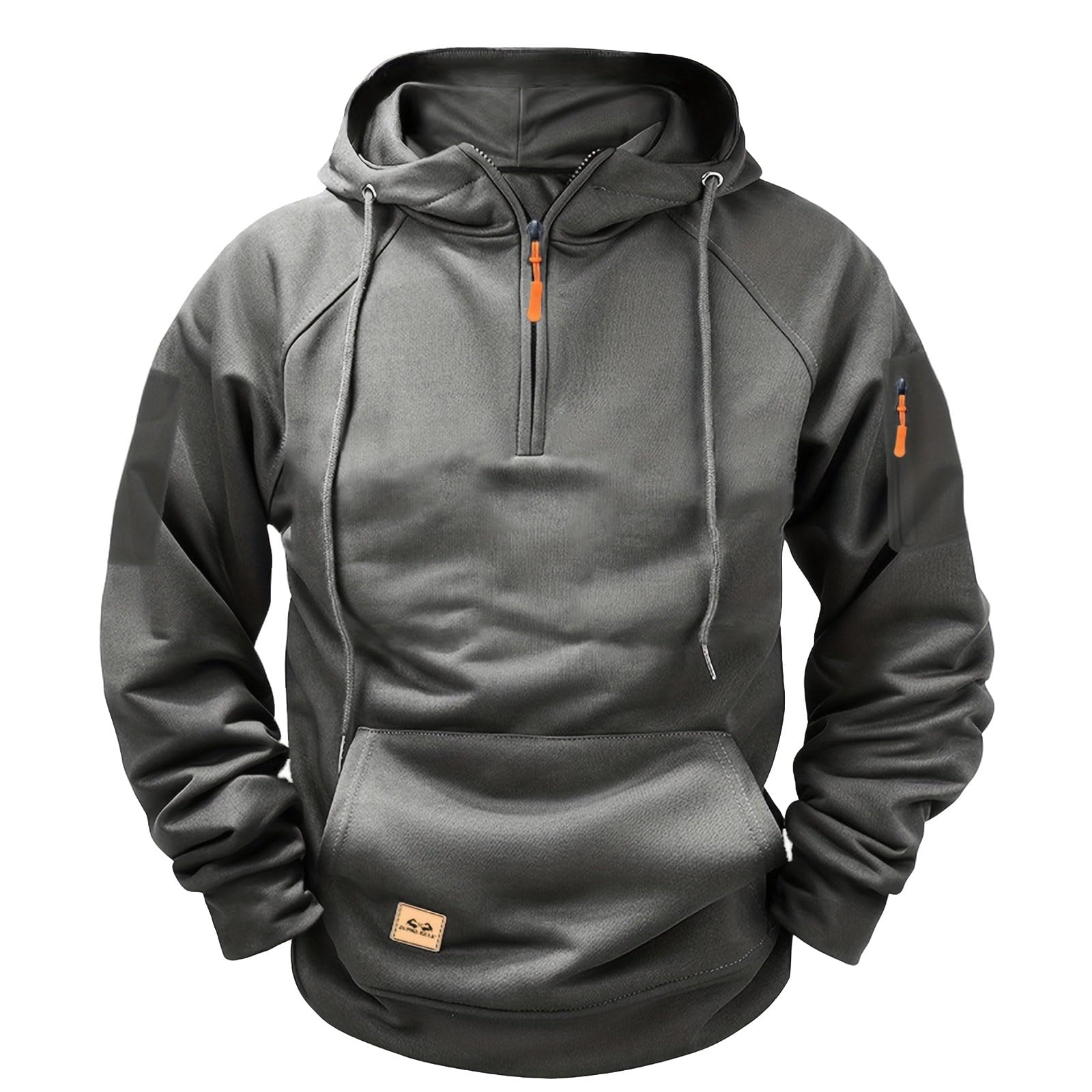 Sudadera de hombre térmica con capucha y cremallera para running gris L 7