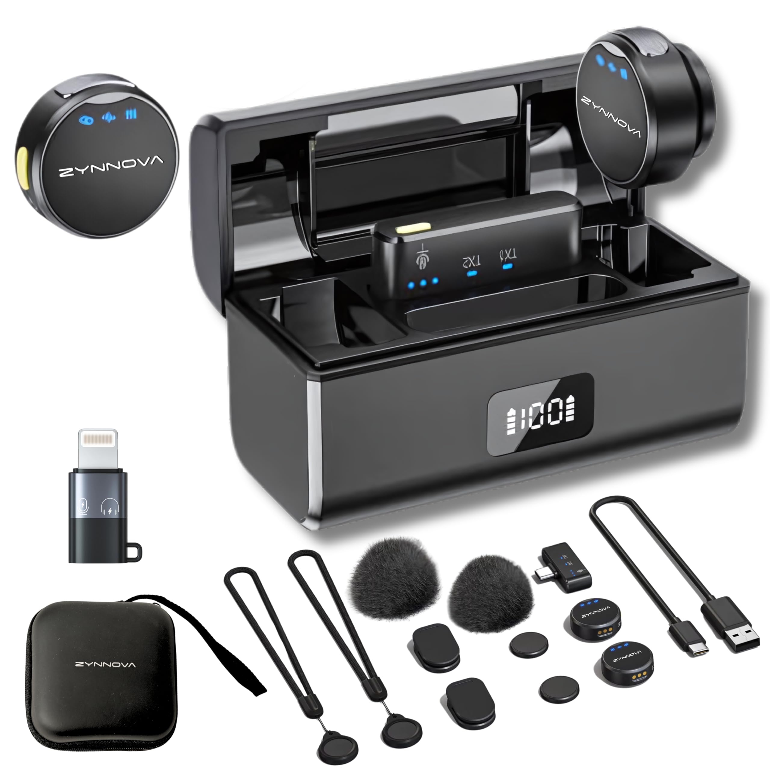 Microfono Inalambrico Solapa, para Android e iPhone 15X SOUNDPRO Set, Compatibilidad Universal, Cancelación de Ruido ENC Pro, Modo Reverb, 400mAh +26h hasta 100m, Hi-Fi Audio.