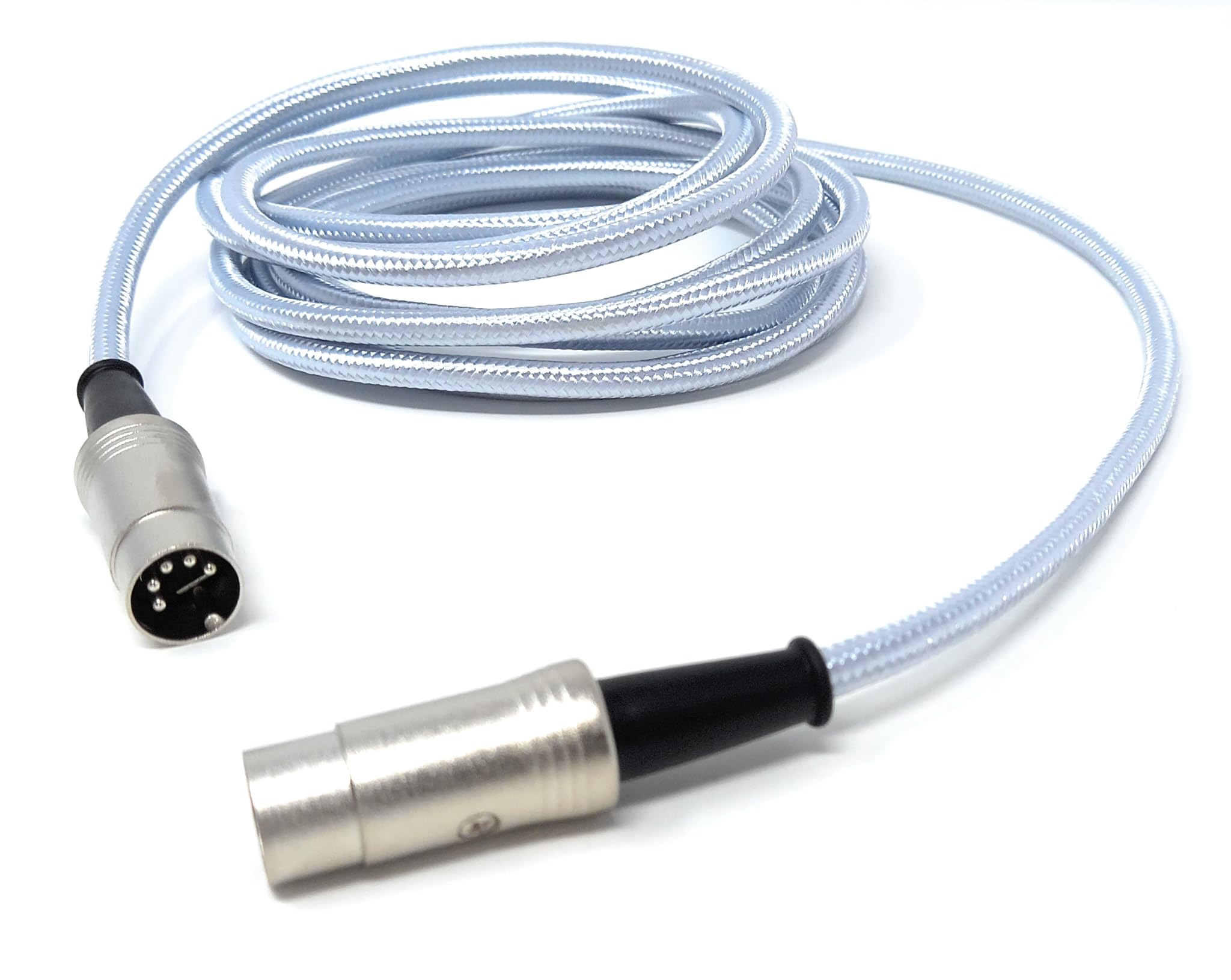 DRUT 3m MIDI 5 Pin DIN Braided Screened Shielded Fully Wired Cable Lead for Midi Audio Equipment White 10ft - Image 2
