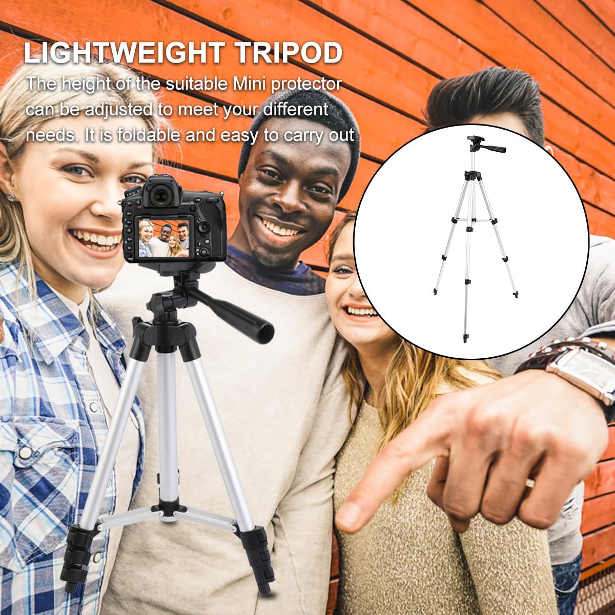 Treppiede Telescopico 110cm in Lega di Alluminio per Streaming | Pieghevole, Altezza Regolabile, Argento, per Viaggio, Adatto a Telescopio e Fotocamera