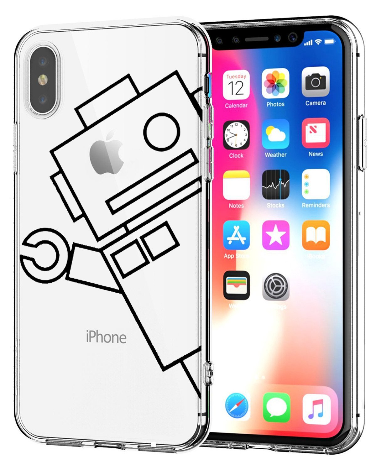 CalerCover Compatible with iPhone SE/5S/5 Transparent Case with Design TPU Soft Bumper Case with Cute Pattern TPU Silicone Shockproof 3D Vogue Ultra Chic