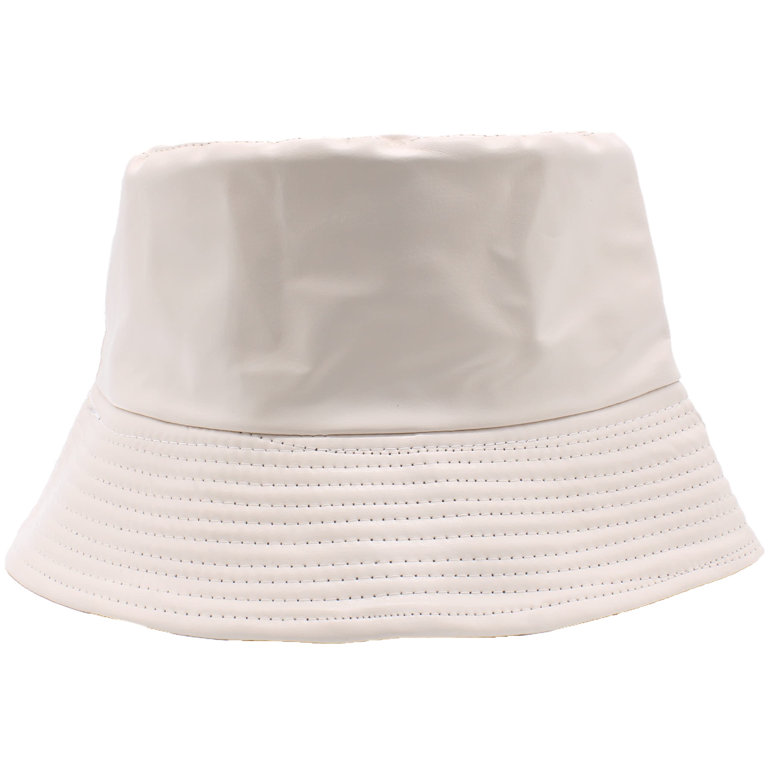 Cherry-on-Top Bucket Hat PU Cream Coloured Hat Bucket Hats Men