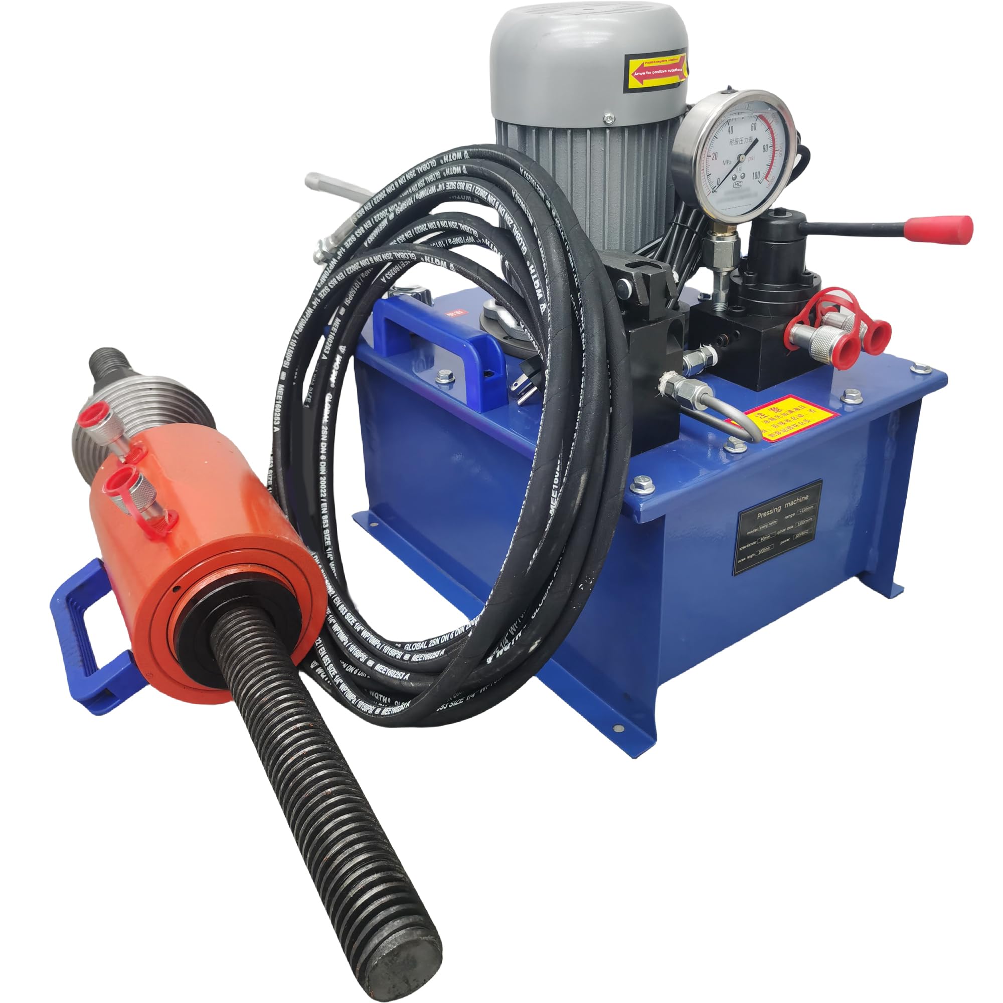 HQHAOTWU Hydraulic Crawler Pin Pressing Machine Excavator Sleeve Pressing Machine 70T Crawler Pin Dismantling Machine Sleeve Pressing Machine Track Pin Disassembly Machine With Integrated Pump 220V