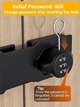 Bifold Door Lock 3-Digit Password Keyless Cabinet Door Locks with Combination Sliding Closet Lock Pantry Lock, Closet Door Lock for Double Barn Shed Yardlock for Garage Garden 2 Pack White