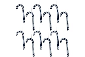 FOCO NFL Unisex-Adult Dallas Cowboys Candy Cane 12 Pack Ornament Set