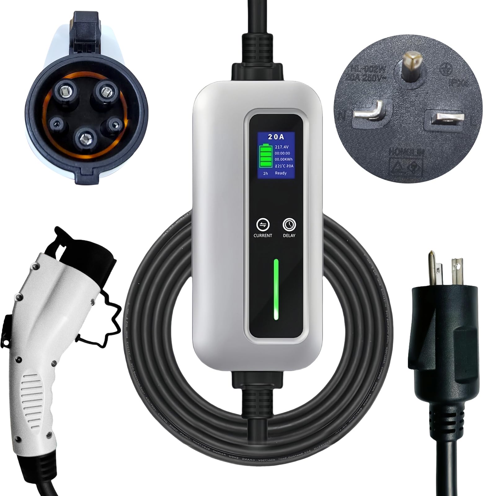 EV充電ケーブルと取扱説明2019年製 Amazon.co.jp: EvKasoku テスラ/SAE J1772 電気自動車 充電ケーブル EV