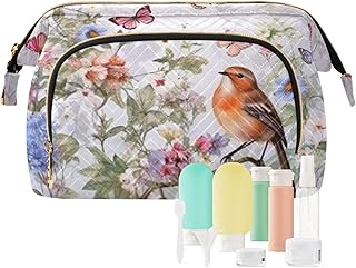 Kigai Spring Bird Flowers Makeup Bag Cosmetic...