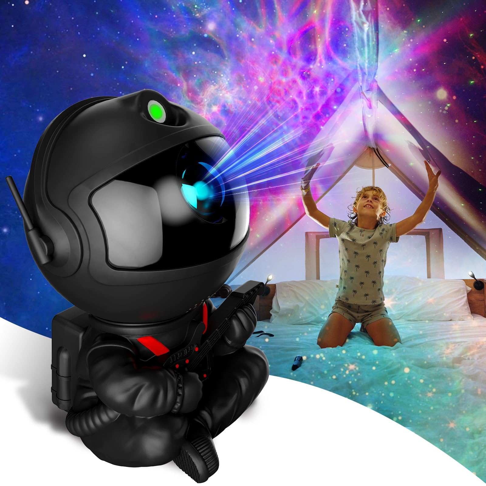 Azonee Astronaut Light Projector, Galaxy Projector for Bedroom, Star Projector Galaxy Light, Night Light for Kids, Boys and Girls Room Decoration, Home Theater, Ceiling, Timer, Remote Control