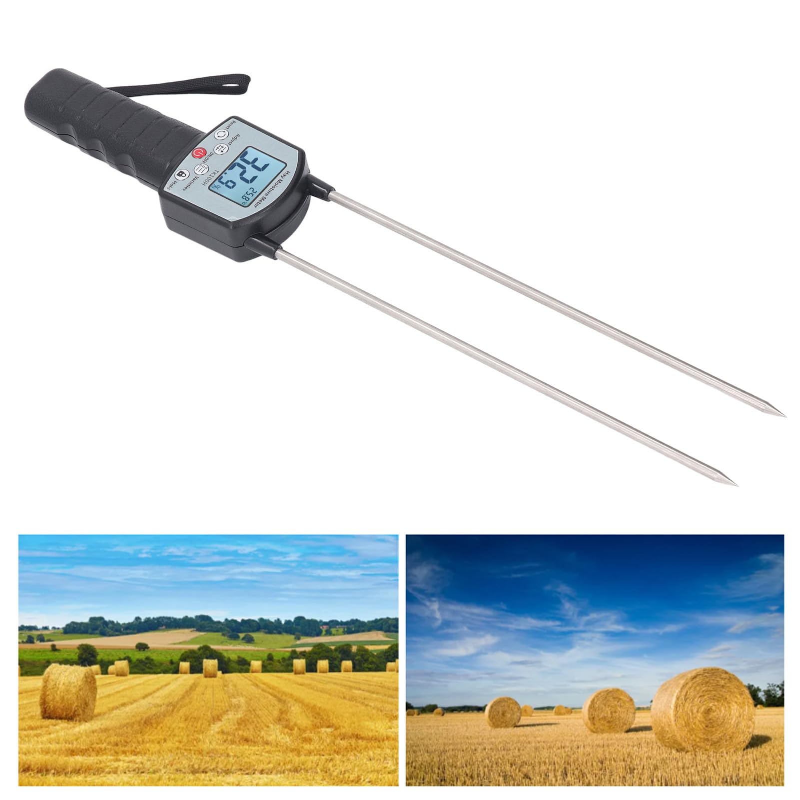 Semme Misuratore di umidità Portatile Tester Digitale Ad Alta Precisione con Sonda Ideale per Agricoltori Allevatori Design Leggero e Compatto per Misurazioni di Insilato di Paglia