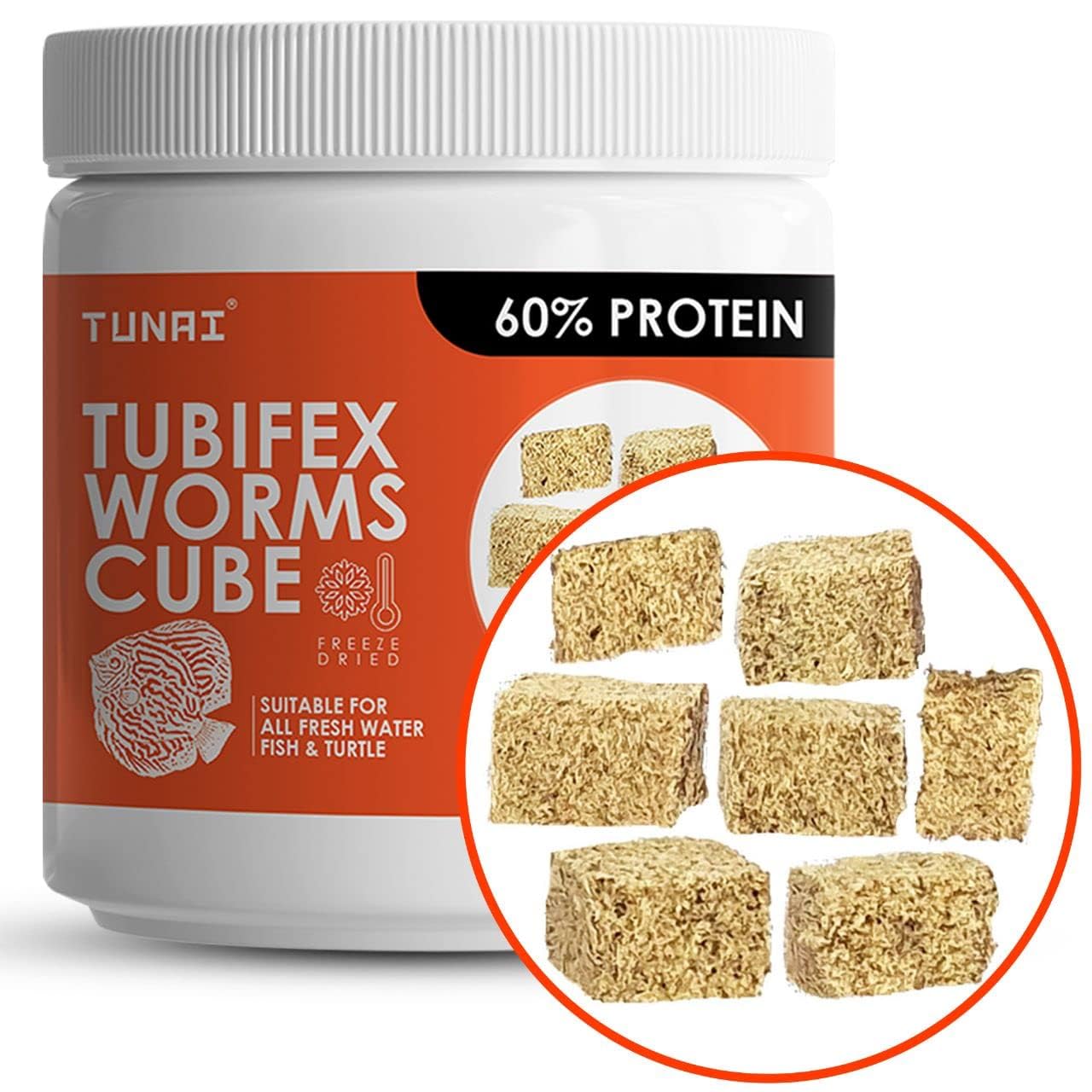 TUNAI Tubifex Worms Cube Blocks Fish Food for BARBELS, Catfish, DANIOS, Discus, GOURAMIS, Tetra and Turtles (50g - Tubifex Freeze Dried Worms) (B0C9ZPHFCT) Amazon Price History, Amazon Price Tracker