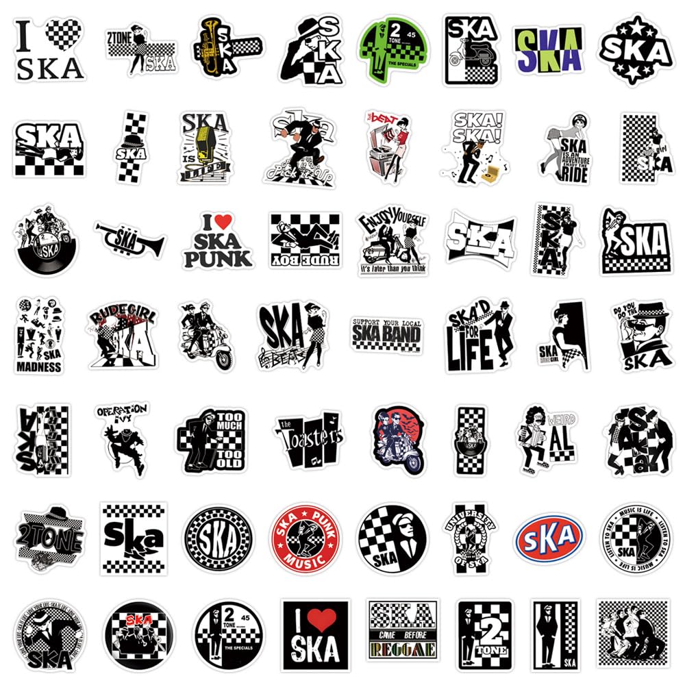 55 Pcs SKA Stickers for Kids Teens Adults Boys Girls Gift,Stickers Pack for Laptop,Skateboard,Luggage,Car,Bike - Image 3