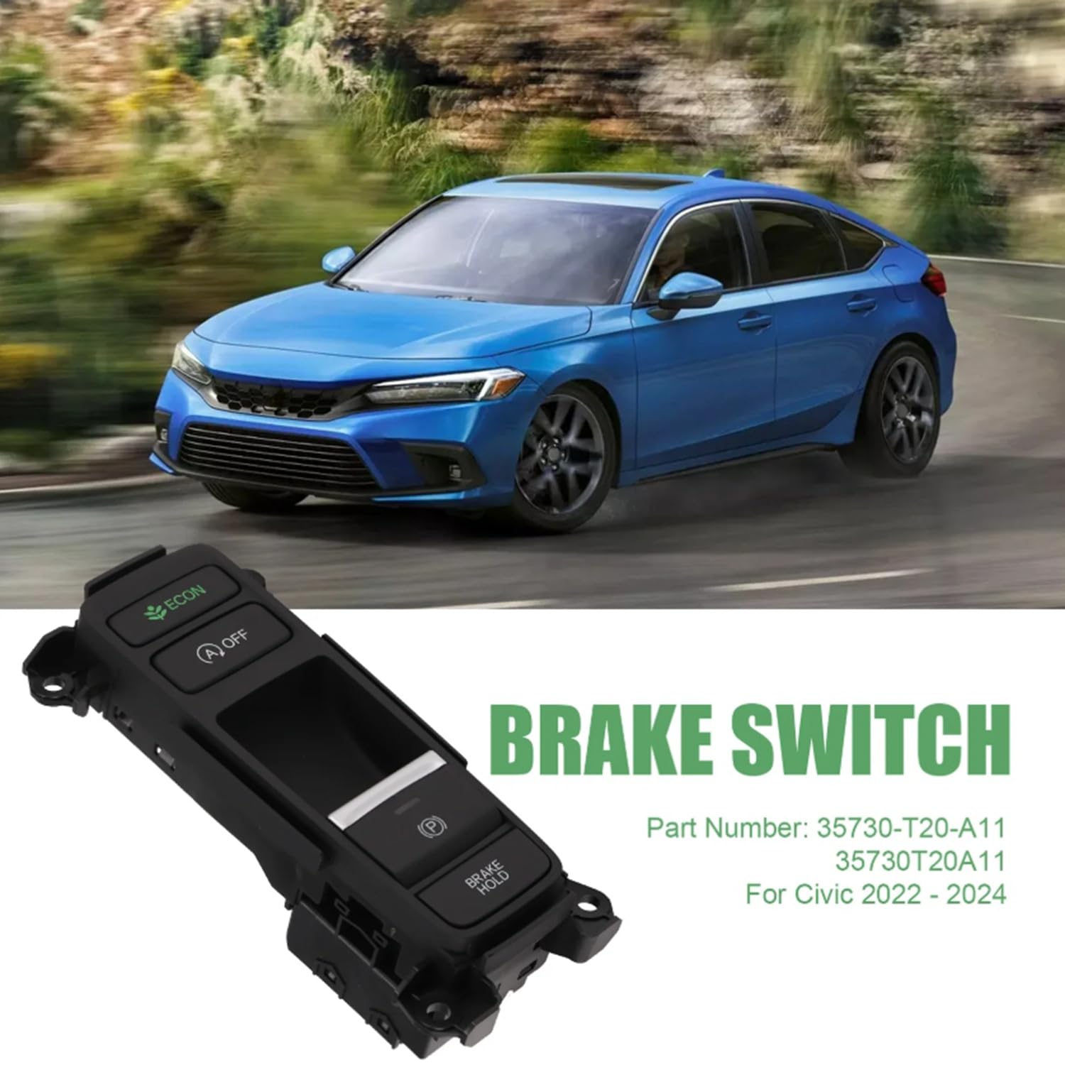 Brake Light Switch 35730-T20-A11 for Honda Civic 2022 2023 2024 Replacement Stop Lamp Switch 35730T20A11