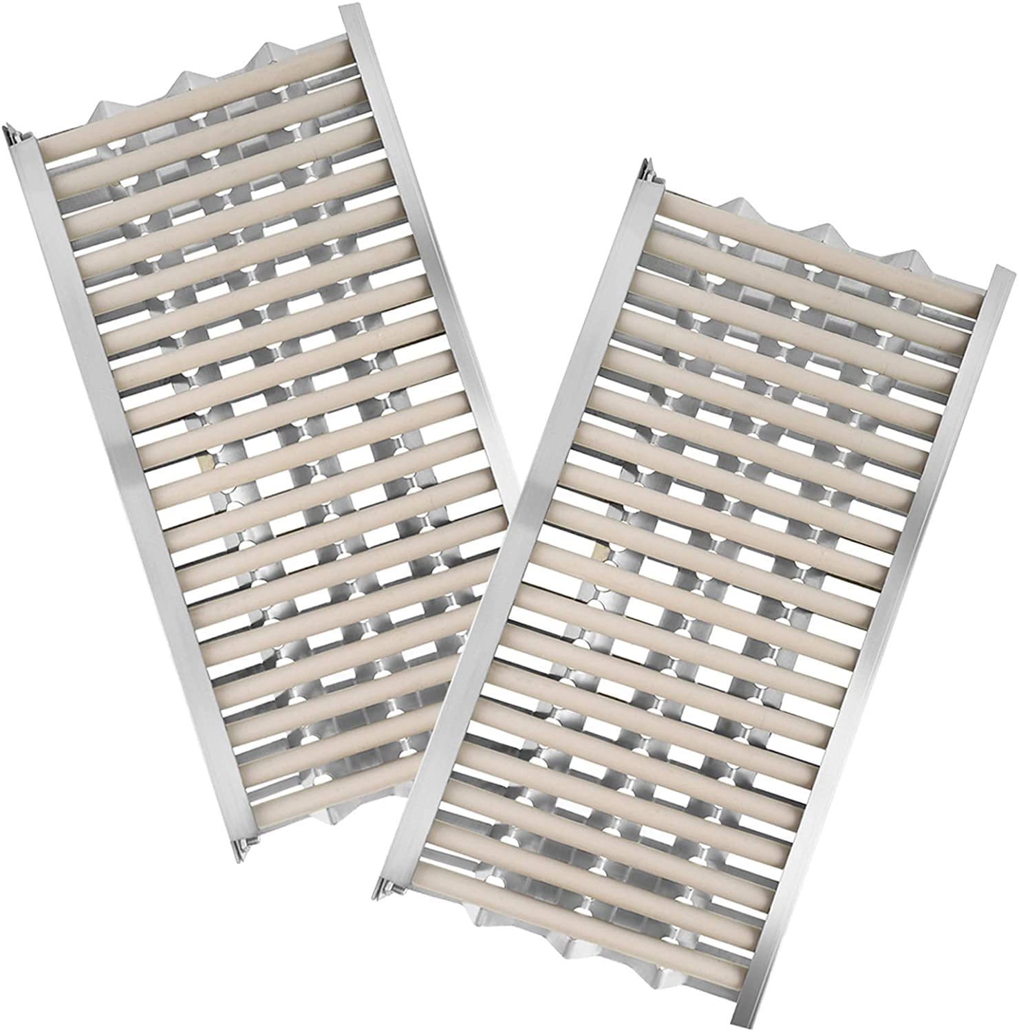 2-Pack Radiant Tray and Ceramic Rod Replacement Kit for DCS Gas Grill Model BGA36, BGA48, BGB36, BGB48, 27D-8QRN, 27D-BQRL, and More, 18 5/8" x 9 7/8" Each