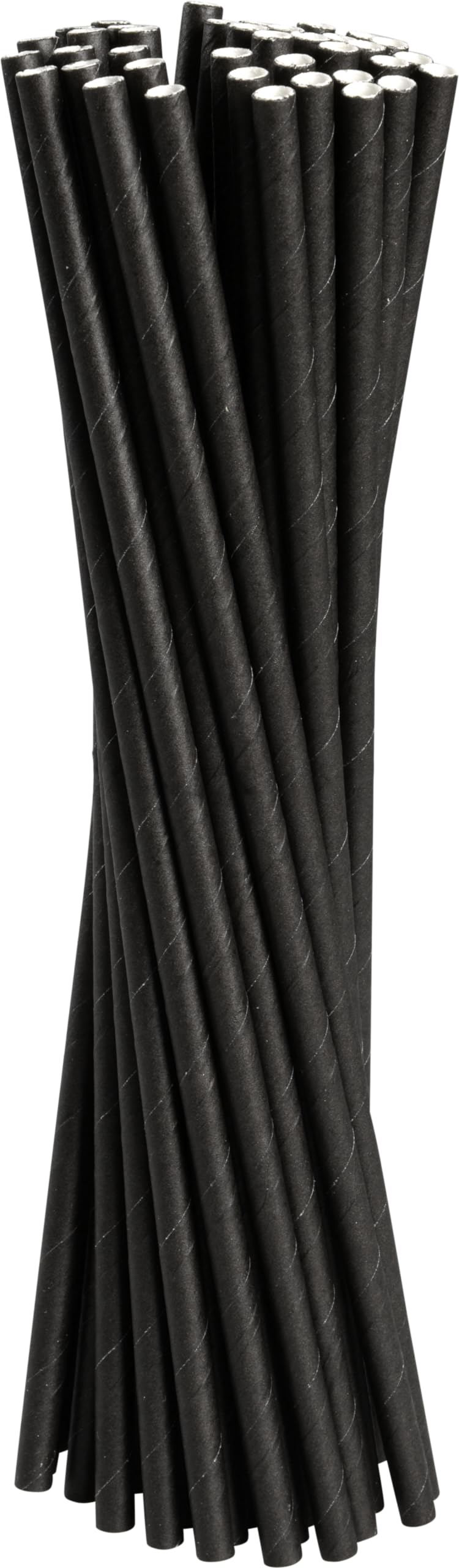 Abena Gastro Black Biodegradable Straws - Pack of 100 | Long Drink Straws for Milkshakes, Cocktails & More