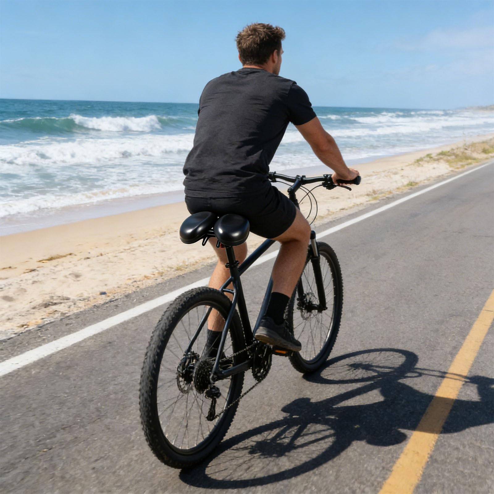 FOLODA Asiento con espuma de dos capas y apertura anatómica para hombre y mujer, sillín de ciclismo transpirable