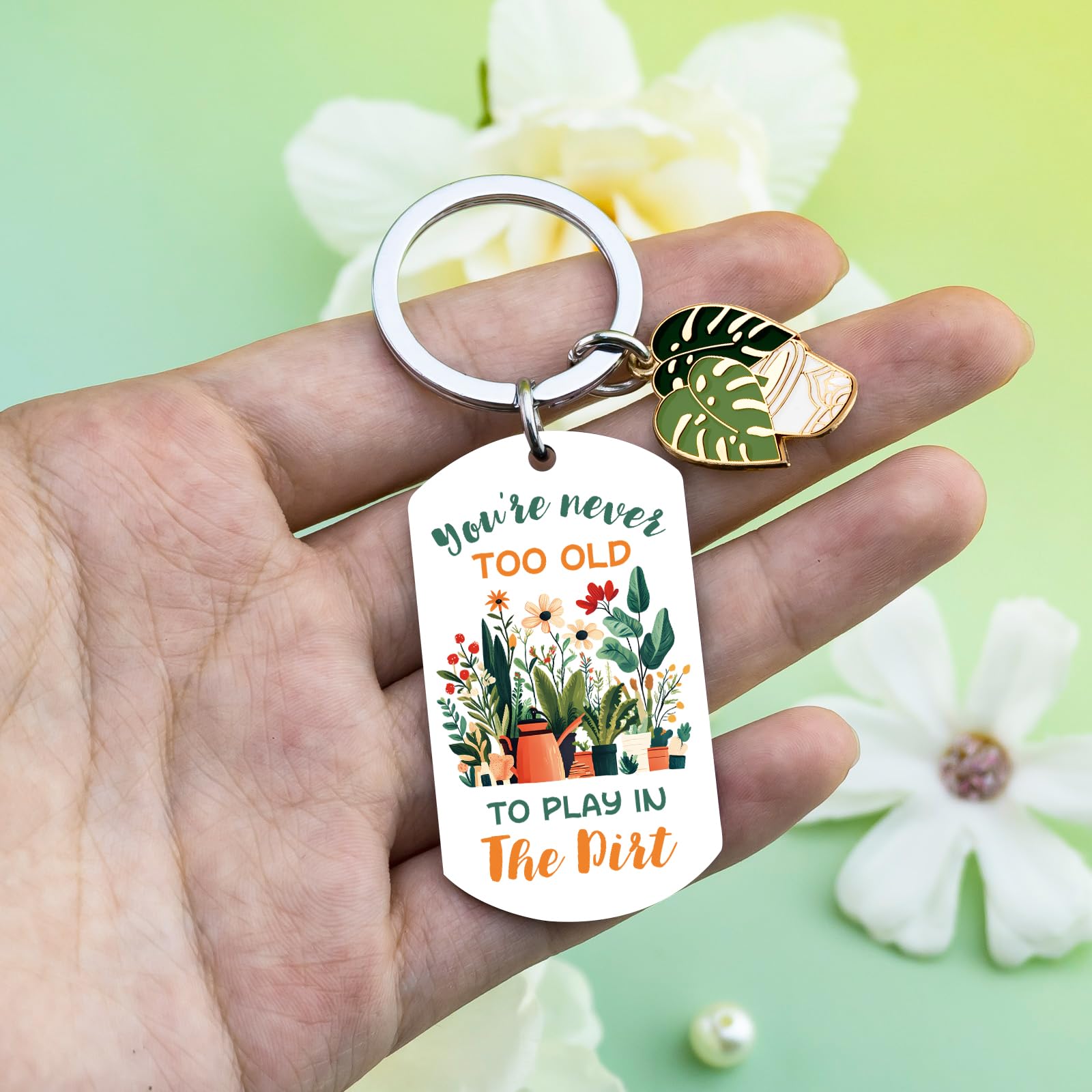Funny Gardening Gifts for Women Mom Nana Friend Coworker Plant Lover Gifts Garden Decor Accessories Plant Keychain for Birthday Christmas Retirements Mother Day