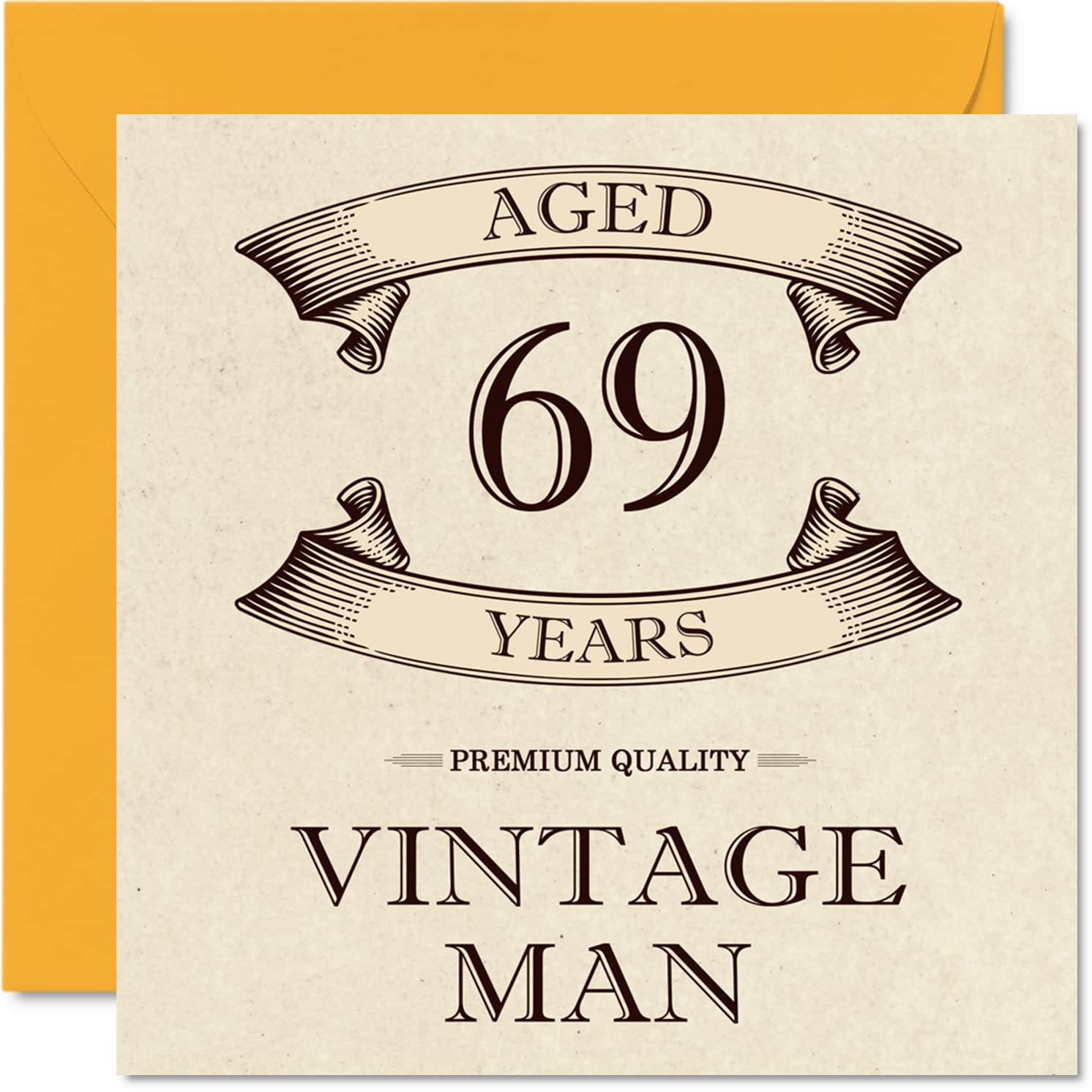 Vintage 69th Birthday Cards for Men, Aged 69 Years