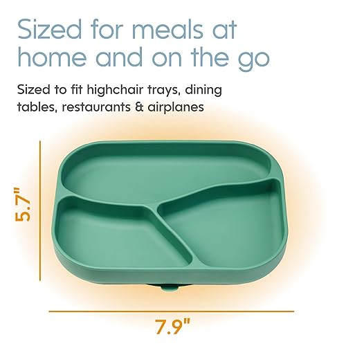 Miniatura 7 de NumNum Placas de succión de silicona para bebé, placa dividida 100% de grado alimenticio con pestaña de fácil liberación, sin BPA y apta para