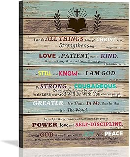 Inspirational Wall Art Scripture Bible Verse Wall Art Christian Canvas Art for Office Bathroom Bedroom Wall Decor Rustic Farmhouse Wall Decor Religious Gifts Be Still and Know that I am God Framed Ready to Hang