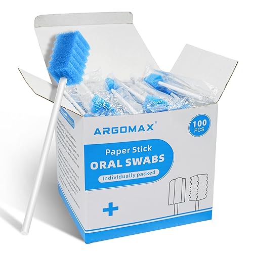 Miniatura 1 de ARGOMAX Hisopos bucales desechables, hisopos orales de papel, hisopos de esponja dental sin olor envueltos individualmente para limpieza bucal y