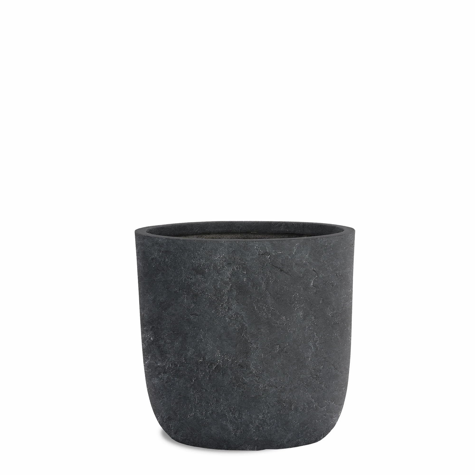 Jardinera Fibra De Vidrio Cup 34cm Antracita De Lava | Maceta Resistente A Heladas Y UV | Calidad Premium Europea Pflanzwerk