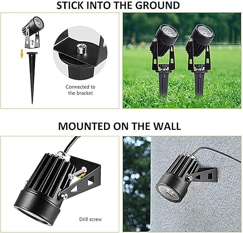 Miniatura 4 de DINGLILIGHTING Focos solares LED para paisaje, luces de pared impermeables con energía solar, 2 en 1, luz solar para paisajismo al aire libre para