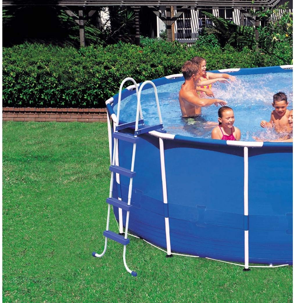 Intex pool ladder providing safe access to the pool