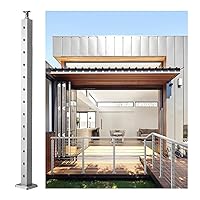 Vista 23 de VEVOR Poste de Barandilla de Cable para Escalera y Cubierta 36 x 0.98 x 1.97 pulgadas Poste de Pasamanos de Cable de Acero Inoxidable con Acabado