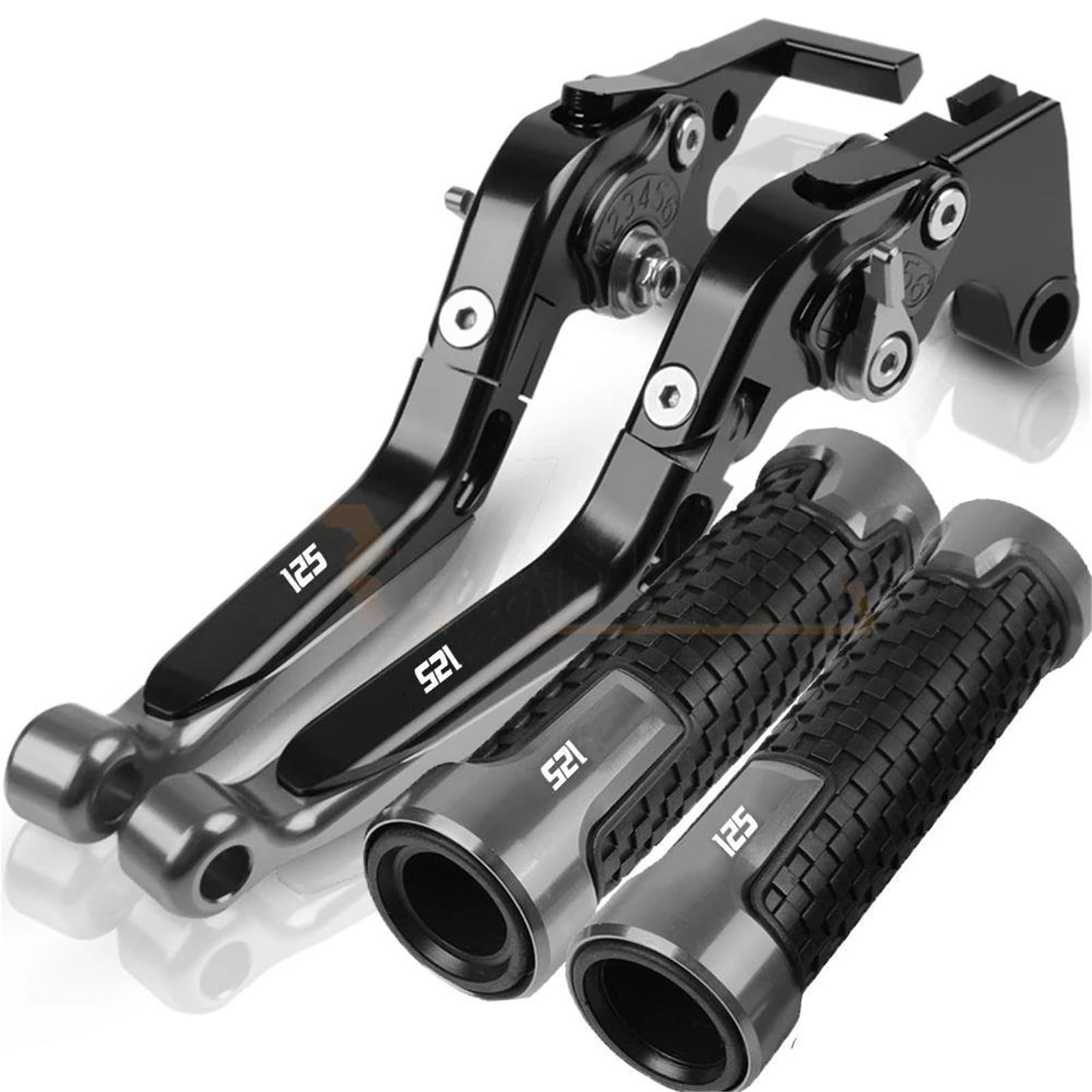 Tgvselpj Black2 Motorcycle Part Folding Extendable Brake Clutch Levers Motorcycle Accessories Parts Adjustable Handle For H-Onda Cb125f 2016(Black2)