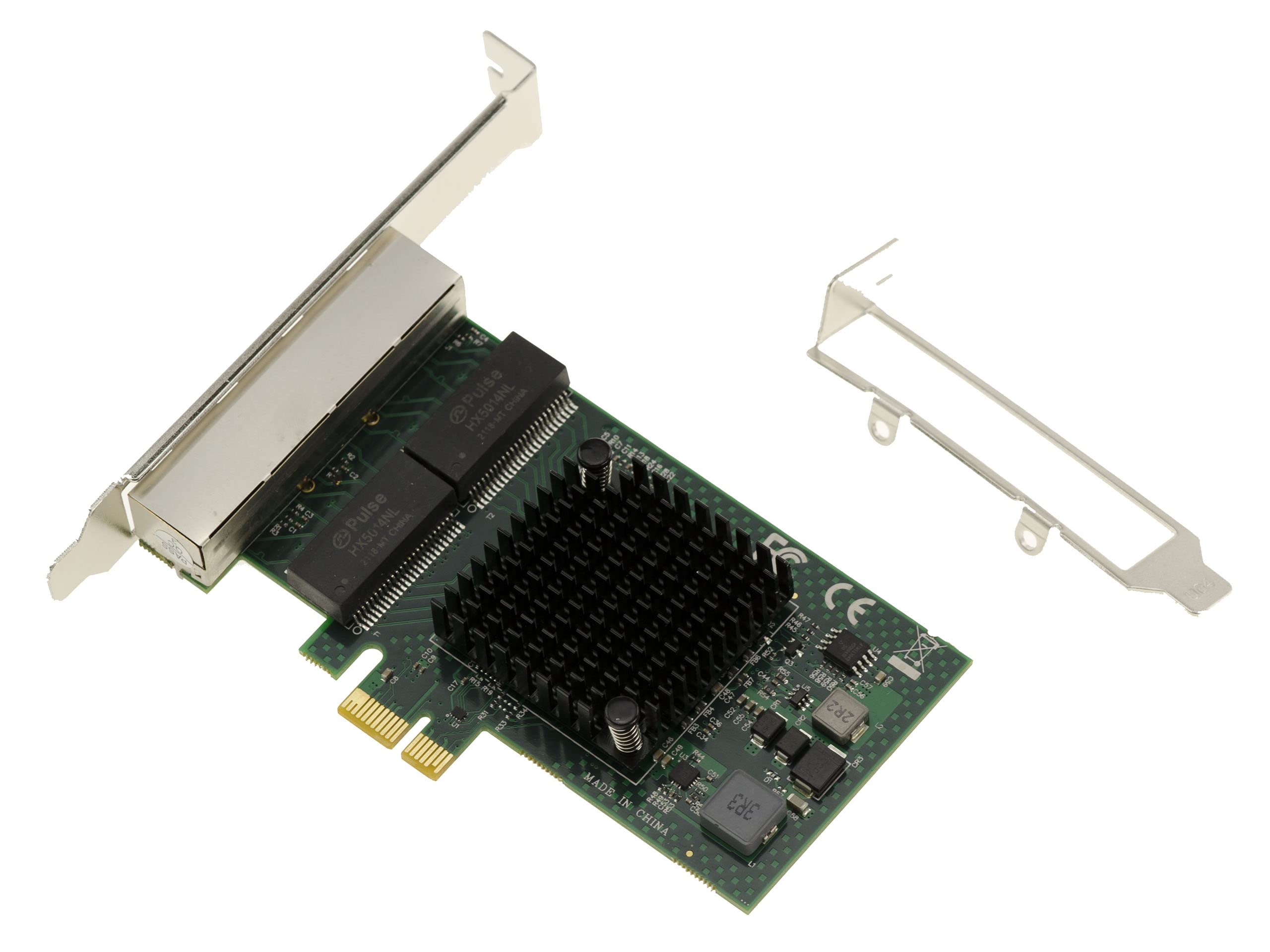 KALEA-INFORMATIQUE Tarjeta controladora de Red PCIe x1 4 Puertos RJ45 Quad LAN GIGABIT ethernet 10 100 1000Mb 1G - BroadCom BCM5719 - Soportes de Perfil bajo y Alto