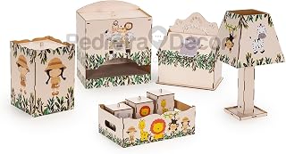 Kit higiene bebê farmacinha mdf adesivado Safari