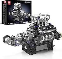 Mould King V8 Engine Model Kit: Running 8-Cylinder Building Blocks, STEM Toys for Adults 14+, 737+ PCS