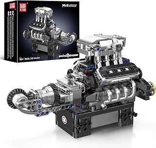 Mould King V8 Engine Model Kit: Running 8-Cylinder Building Blocks, STEM Toys for Adults 14+, 737+ PCS