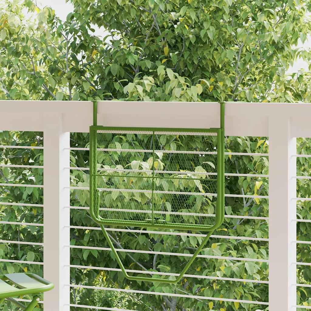 Tavolo da balcone verde, 60 x 40 cm, in acciaio, pieghevole | Salvaspazio, resistente alle intemperie, design a rete, per terrazza, veranda, ringhiera