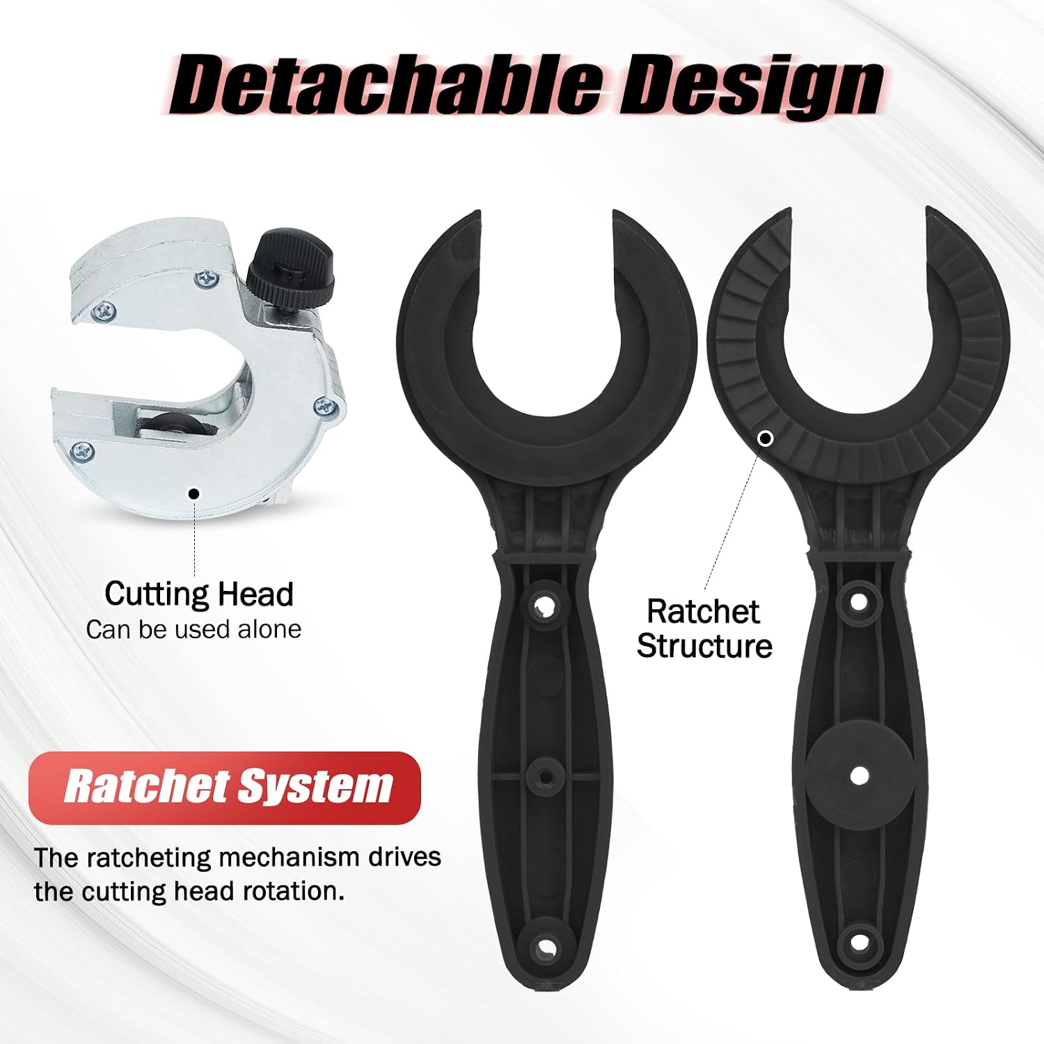 Ratchet-type Pipe Cutter, One-hand Fast Pipe Cutting Tool, for Cutting 5/16-1-1/8 inch Stainless Steel Copper Aluminium,for Home Working (Black)