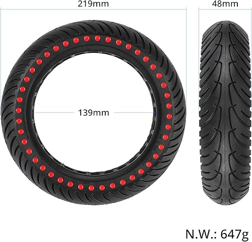 Miniatura 7 de YBang - Neumático sólido de nido de abeja 8 12 × 2 Neumático de goma sin cámara de 8.5 pulgadas para Xiaomi Mi 31SM365PROPRO2 para scooter eléctrico