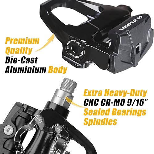 Miniatura 4 de VENZO 3 en 1 Look Delta, jaula para los dedos del pie, compatible con pedales de bicicleta de interior - Pedales de ciclismo para interiores